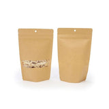 Standbodenbeutel Kraftpapier | 102x60x152mm | 57 Gramm mit Aufhängeloch - 100 Stk