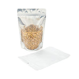 Standbodenbeutel Transparent/Weiß 149x89x232mm mit Aufhängeloch | 310 Gramm - 100 Stk