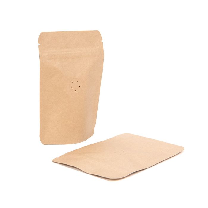 Standbodenbeutel Kraftpapier 102x60x152mm | 57 Gramm | mit Ventil - 100 Stk