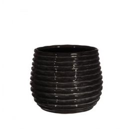 Topf Schwarz Anthrazit Rise Ø10 x h: 13,5 cm - 6 Stk