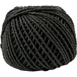Papiergarn Schwarz 2,5 - 3 mm dick - 150 gram