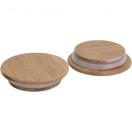 Holzdeckel mit Gummidichtung, D 9 cm - 12 Stk