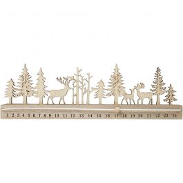 Adventkalender mit Datumszahlen, H: 12 cm, L: 40 cm, B: 3,6 cm, 1 Stk