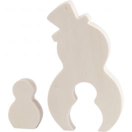 2in1 Abbildung, Schnee, H: 4,5+11,5 cm, B: 3+6,5 cm, Sperrholz, Tiefe 1,2 cm - 1set