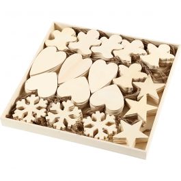 Weihnachtsornamente aus Sperrholz 9-11cm - Dicke 4mm - 90 Stk