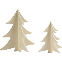 Weihnachtsbäume aus Sperrholz 13cm + 18cm - 2 Stk