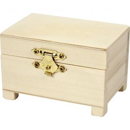 Schatzkiste aus Holz 6x9x6cm - aus Kaiserbaumholz - 3 Stk