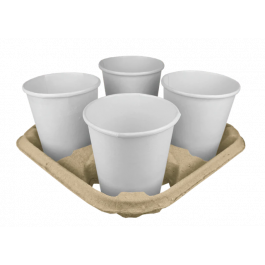 Trageschale für 4 cups Recycelter Karton - 220 Stück