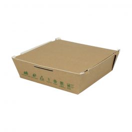 Take-away-Boxen Karton 22x6,6x21 cm 1700 ml Braun bio-beschichtet - 300 Stk