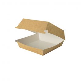 Hamburgerboxen zum Mitnehmen 17,5x17,5x8 cm, Braun-Weiß - 400 Stk