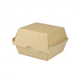 Hamburgerboxen zum Mitnehmen Pappe 13x14x8 cm Braun - 250 Stk