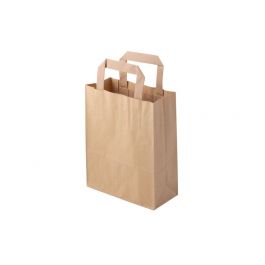 Tragetaschen aus Recyclingpapier 18 × 8 × 22 cm braun - 250 Stk