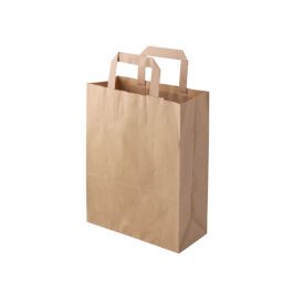 Tragetaschen aus recyceltem Papier 22 × 10 × 28 cm braun - 250 Stk