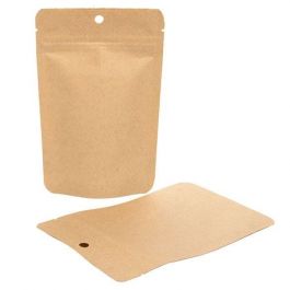 Öko Standbodenbeutel Kraft/Bioplastik 57 Gramm | 102x60x152mm - 100 Stk