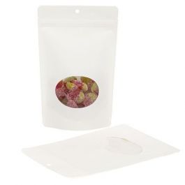 Öko Standbodenbeutel Kraft/Bioplastik Weiß 312 Gramm | 149x89x232mm - 100 Stk