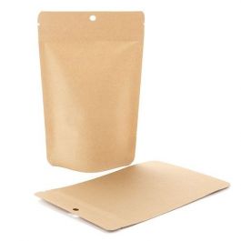 Öko Standbodenbeutel Kraft/Bioplastik 113 Gramm | 130x79x206mm - 100 Stk