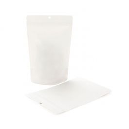 Öko Standbodenbeutel Kraft/Bioplastik Weiß 312 Gramm | 149x89x232mm - 100 Stk