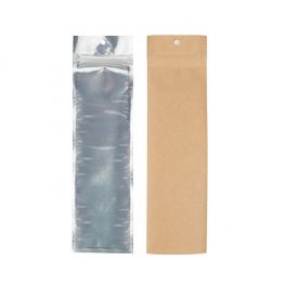 Druckverschlussbeutell Transparent/Kraftpapier 64x229 mm - 100 Stk