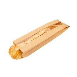 Klappenbeutel Kraftpapier 89x51x356 mm mit Seitenfalte - 100 Stk