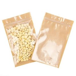 Druckverschlussbeutel Kraft/Transparent 152x235mm mit Einreißkerben - 100 Stk