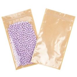 Druckverschlussbeutel Kraftpapier mit Aufhängeloch 178x305mm - 100 Stk