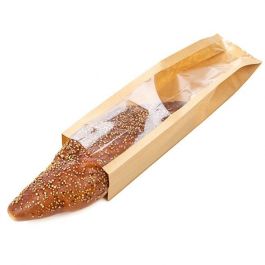 Kraftbeutel Braun mit Fenster 70x51x254mm mit Seitenfalten - 100 Stk