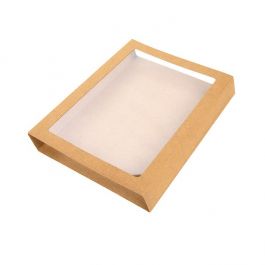 Schachtelhüllen Kraftpapier mit Sichtfenster 151x27x202mm - 25 Stk
