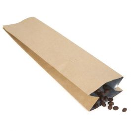 Kaffeebeutel Kraftpapier mit Ventil 85x65x330mm | 450 Gramm - 50 Stk