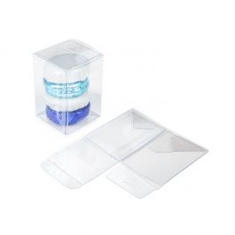 Recyceltes PET Kristallklare Schachtel 51x51x76mm | mit Pop & Lock Funktion - 25 Stk