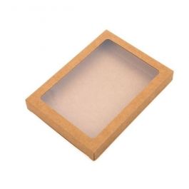 Pappschachteln Kraftpapier Braun mit Fenster 115x22x150mm - 25 Stk