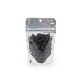 Standbodenbeutel Transparent/Weiß 80x50x130mm | 28 Gramm mit Aufhängeloch - 100 Stk