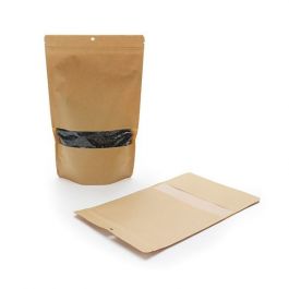 Standbodenbeutel Kraftpapier 170x90x285mm | 340 Gramm mit Aufhängeloch - 100 Stk